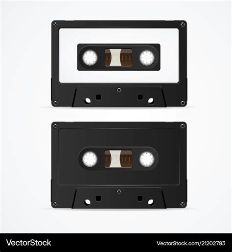 Audio cassette tape mockup template blank Vector Image