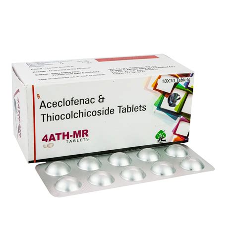 Aceclofenac 100mg And Thiocolchicoside 4mg Tablets Manufacturers