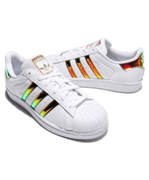 Adidas Superstar Iridescent Hologram Gold Stripes Trainer Adidas