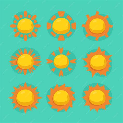 Premium Vector Sunny Weather Sun Elements Hand Drawn Collection