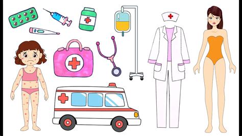 Diy Paper Dolls Doctor And Medical Kit Handmade Papercrafts Youtube