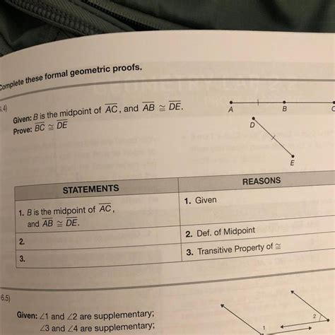 Given B Is The Midpoint Of AC And AB DE Prove BC DE Brainly