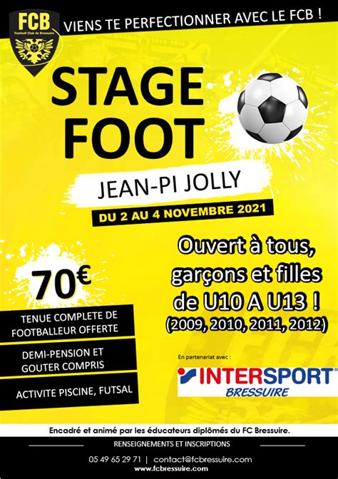 Football Club de Bressuire Bientôt le stage Jean Pi Jolly