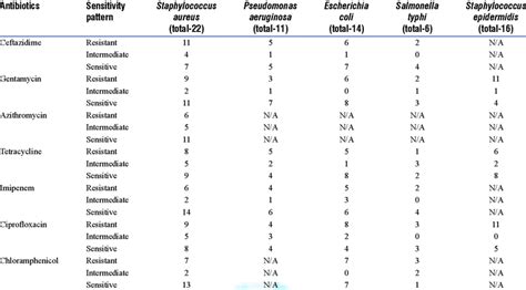 Isolated Microorganisms And Their Antibiogram Pattern Download Table