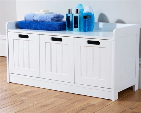 White Bathroom Bench With Storage - There's plenty of room inside the ...