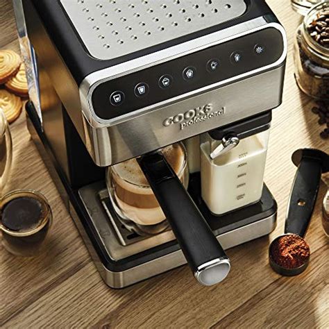 Cooks-Professional-15-Bar-Digital-Coffee-Machine-Milk-Frother-1350W-Hot-Drinks-Maker-Espresso ...