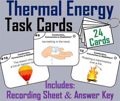 Thermal Energy Task Cards Conduction Convection And Radiation Teaching Resources