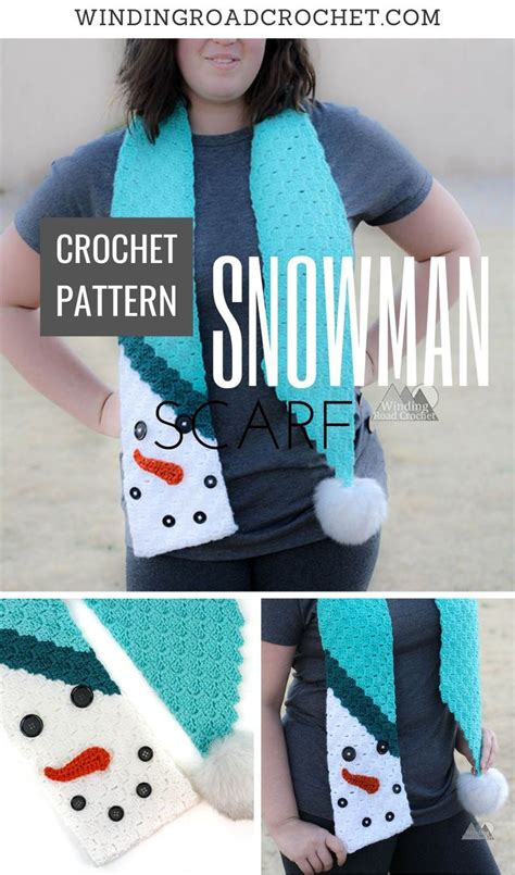 Adorable Snowman Scarf Crochet Pattern