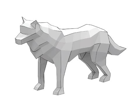 Wolf Low Poly D Papercraft Free Printable Papercraft Templates