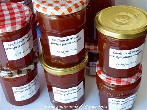 Confiture de prunes sauvages jaunes orangées Cuisine gourmande de