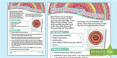 Ks Alma Thomas Themed Art Activity Teacher Made Twinkl