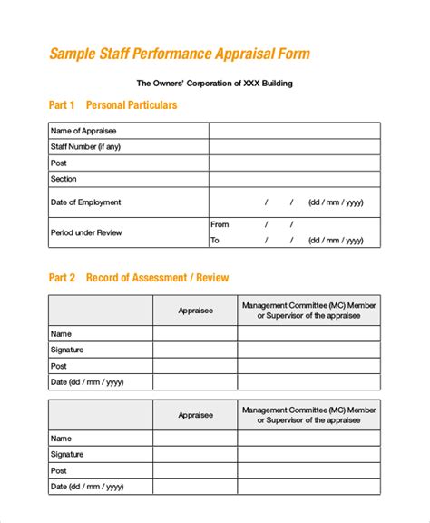 FREE 8 Sample Employee Appraisal Forms In PDF MS Word