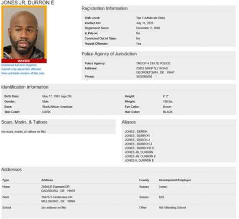 Delaware State Police S O A R Searching For Wanted Sex Offenders Dover Delaware State Police