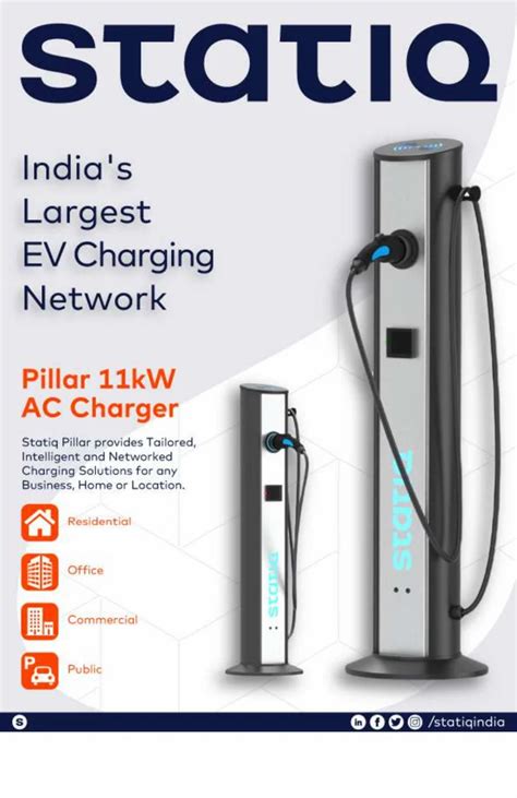 Statiq Pillar 11kW Ev Charger At 74890 Vehicle Charging Stations In