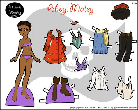 Marisole Monday Ahoy Matey Pirate Paper Doll • Paper Thin Personas Worksheets Library