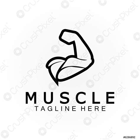 Biceps Muscle Icon Logo Vector Design Template Stock Vector 6286892