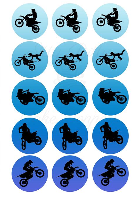 Dirt Bike Edible Cupcake Cookie Toppers Itty Bitty Cake Toppers