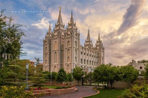 Salt Lake Temple Summer Sunset - LDS Temple Pictures