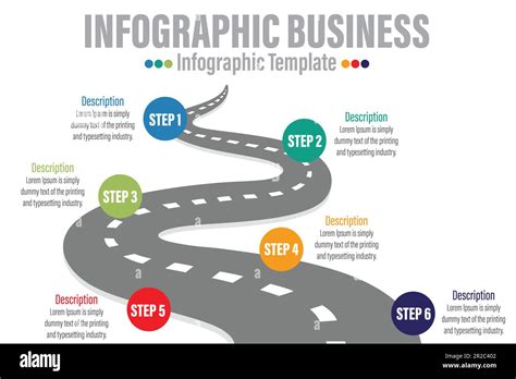 Road Timeline Infographic Presentation Template On With 3d Location Pin