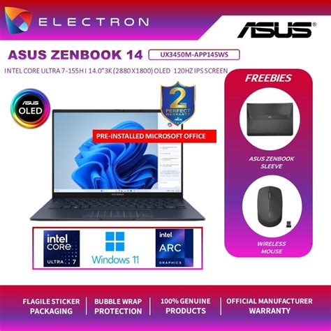 Asus Zenbook Oled Ux M App Wsm Ponder Blue K Cu H