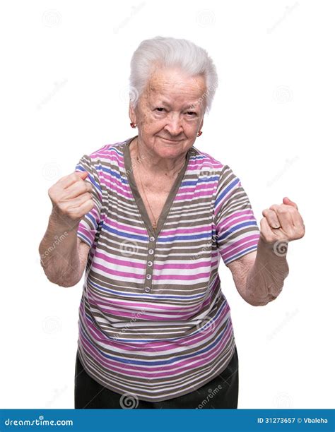Angry Old Woman Making Fists Stock Image Image Of Mature Hand 31273657