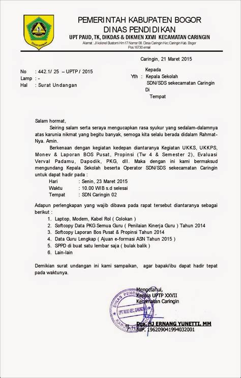 Contoh Surat Undangan Rapat Evaluasi Kerja Sama Dengan Suplier Surat