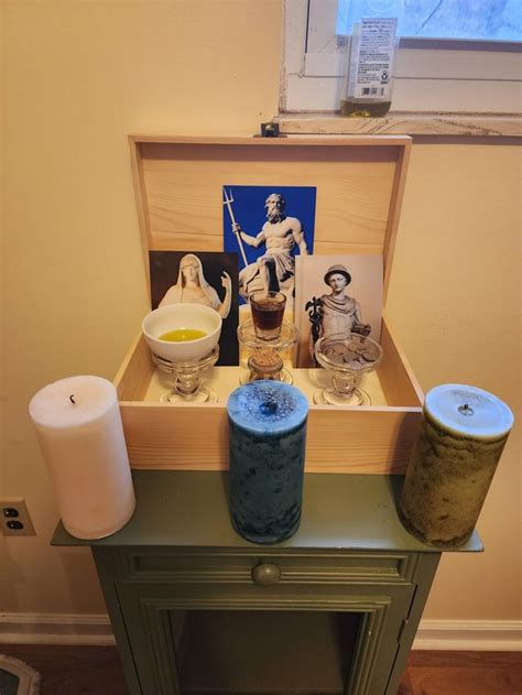 Here Is My Altar For Hestia Hermes And Poseidon I Know It Doesnt