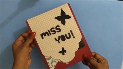 Handmade Miss You Card Idea For Best Friend Complete Tutorial Youtube