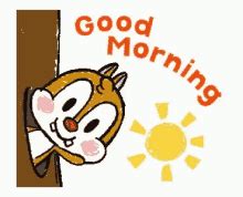 Good Morning GIF funny cartoon video with Love and Flowers