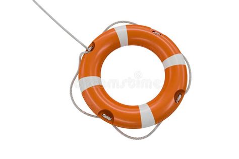 3d Rendered Illustration Of Orange Life Buoy Isolated On White