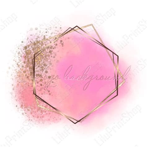 Pink Gold Logo Design Elements Hot Pink Logo Background Png Watercolor Logo Png Watercolor Pink