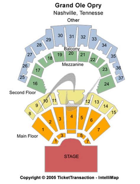 Grand Ole Opry House Interactive Seating Chart | Elcho Table