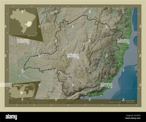 Minas Gerais State Of Brazil Elevation Map Colored In Wiki Style With