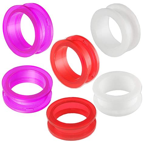 3 Pairs of 15/16 inch 24mm screw flesh tunnels ear plugs gauge acrylic ...