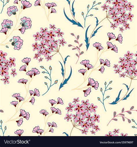 Cute Floral Pattern In Small Flower Motifs Vector Image