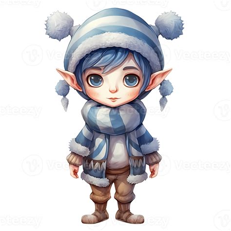 Cute Little Boy Elf Christmas Clipart Illustration AI Generative ...