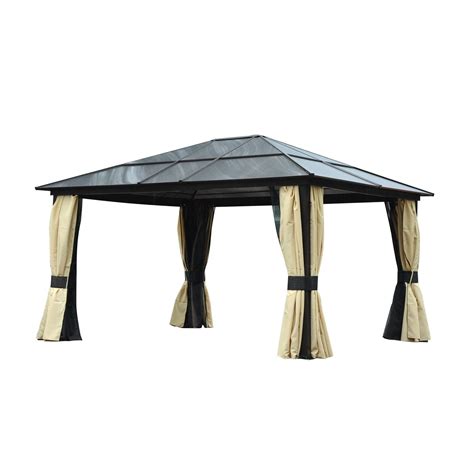 Buy Outsunny 36 X 4m Hardtop Gazebo Canopy With Polycarbonate Roof And Aluminium Frame Garden