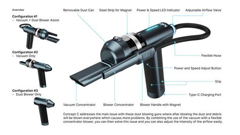 Mini Vacuum Cleaner + Dust Blower by Wesley Tong at Coroflot.com