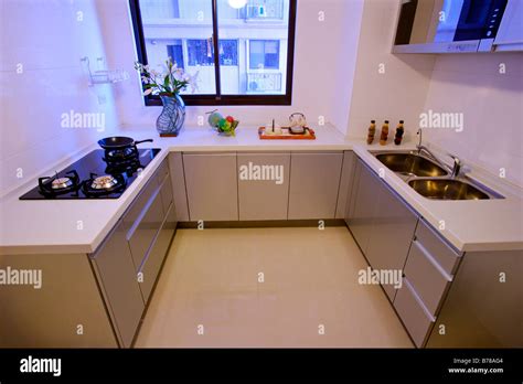 large modern kitchen stock photo alamy