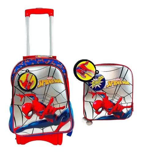 Mochila Y Lonchera Spiderman Hombre Ara A Original Primaria Env O Gratis