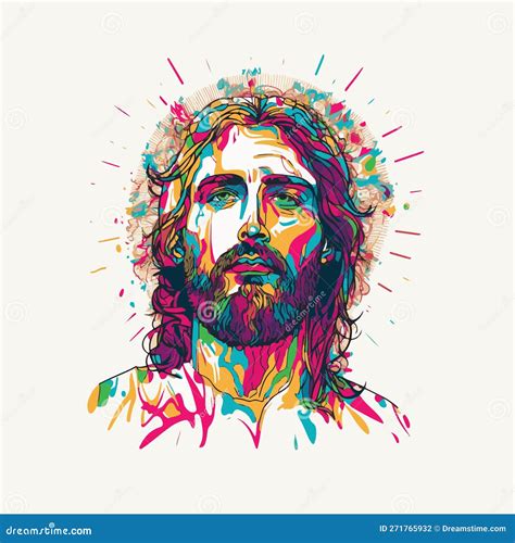 Jesus Christ Pop Art Painting Portraits Print Poster Vector Stock Vector - Illustration of brand ...