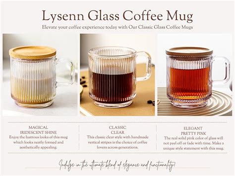 Amazon Lysenn Iridescent Glass Coffee Mug With Lid Premium