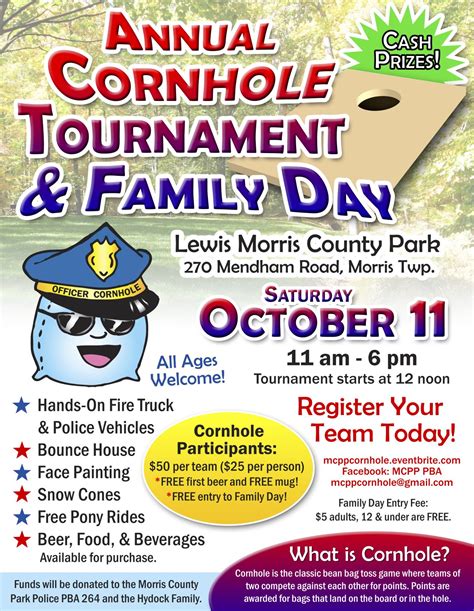 Morris County Pba 264 Cornhole Tournament Tickets Sat Oct 11 2014