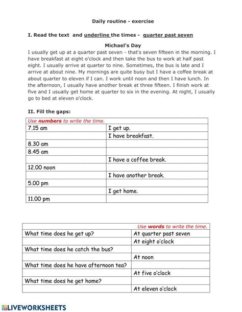 65625 Daily Routine Semra Kurieva Liveworksheets