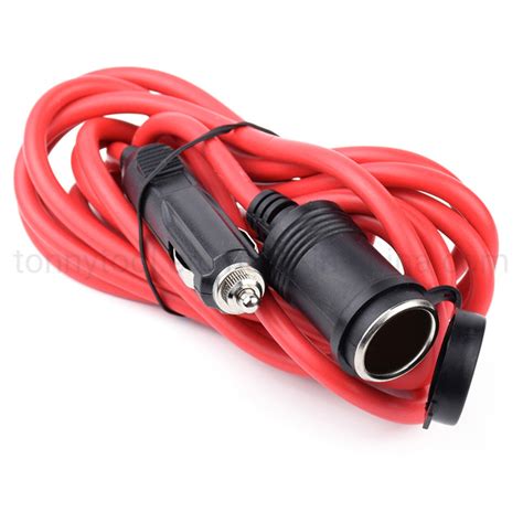 Car Cigarette Lighter Extension Male To Female Socket 16AWG Heavey Duty