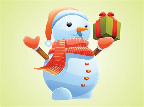 Christmas Snowman Vector Vector Art & Graphics | freevector.com