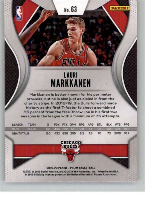 2019 20 Panini Prizm 63 Lauri Markkanen Bulls NM MT EBay