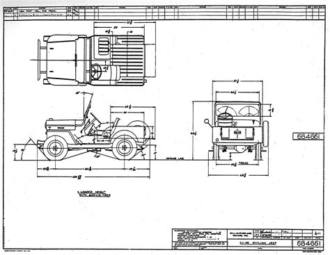 Technical Data For Willys Jeep And Ford Gpw Jeeps Dimensions Of Jeep