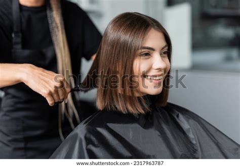 Client Satisfaction Cheerful Woman Short Brunette Stock Photo Shutterstock