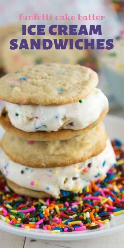 Funfetti Cake Batter Ice Cream Sandwiches Crazy For Crust